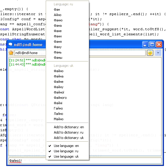 Context menu